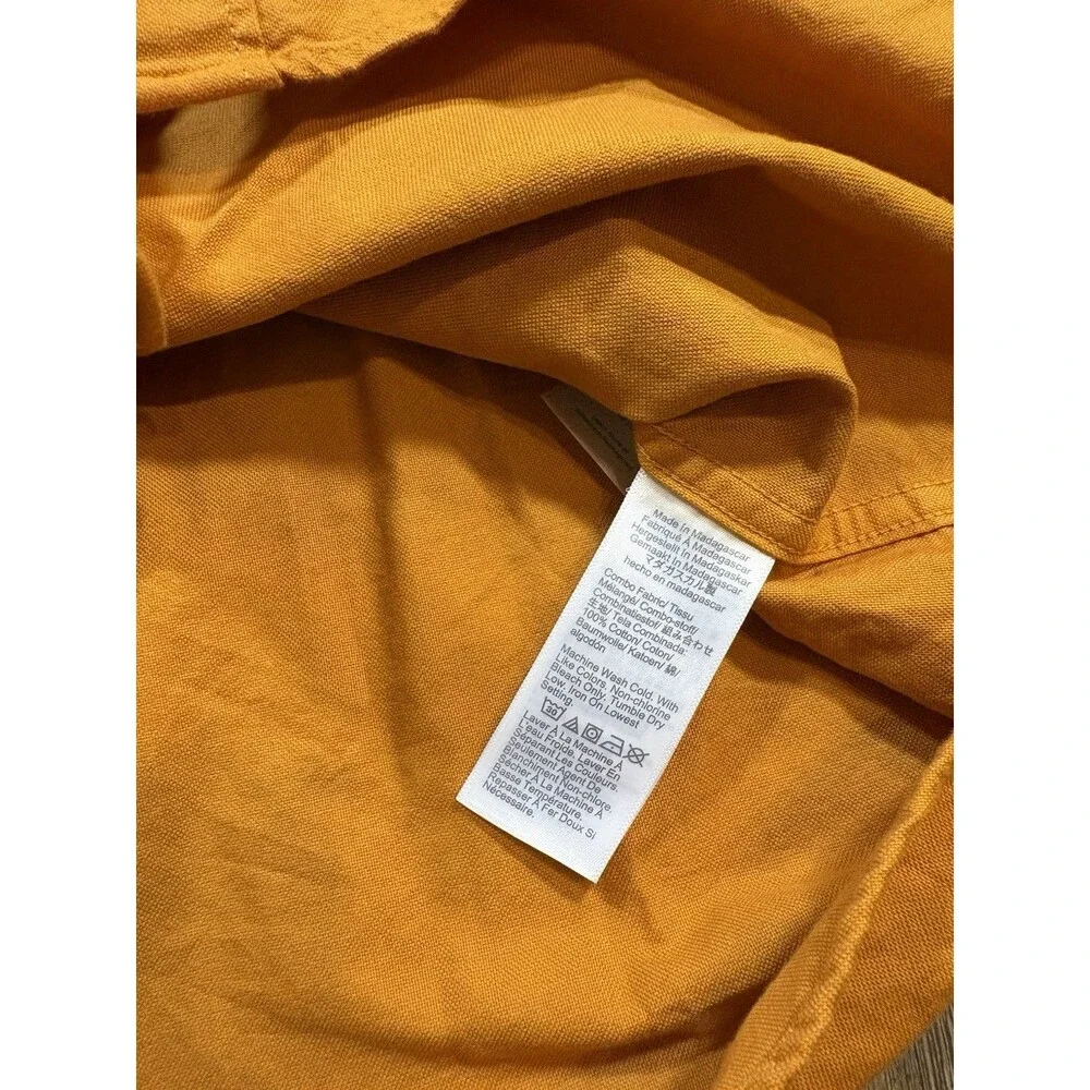 J Crew Shirt Mens L Orange Untucked Fit OCBD Oxford Preppy Luxury Casual